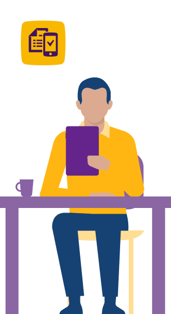 Illustratie van iemand die interactieve tools gebruikt